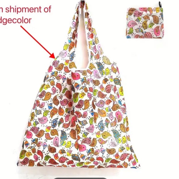 Cute Birds Grocery Tote Bag Springtime Colors Dickey - Picture 3 of 5